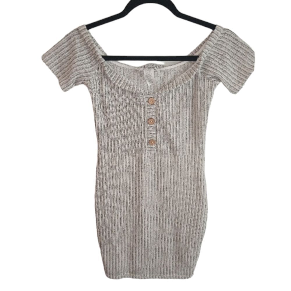 Fashiona Nova Off The Shoulder Ribbed Mini Dress Size S